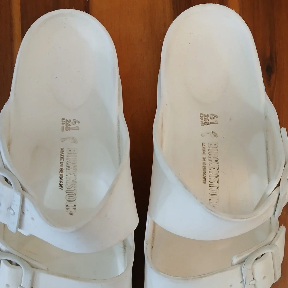 Birkenstock Arizona EVA Sandals Mens 41 US 8 White Waterproof Double Strap